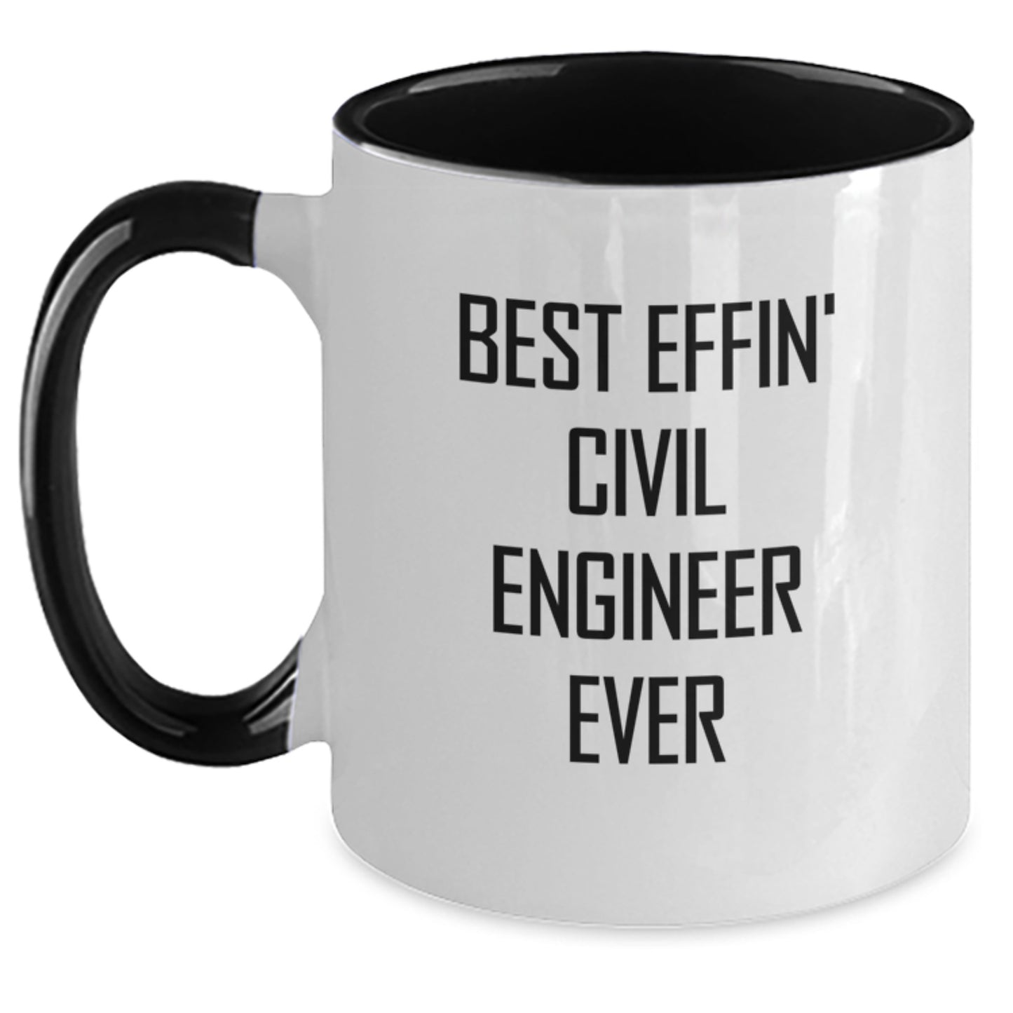 Funny Civil Engineer Gifts for Him, Two Tone Coffee Mug, Inspirational Quote 'Best Effin' Civil Engineer Ever' for Graduation Unique Gifts from Family, Friends, Coworkers to Civil Engineer Men - Main
