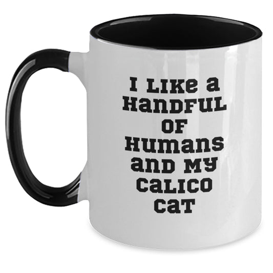 Unique Calico Cat Two Tone Coffee Mugs, Funny Gifts from Friends for Calico Cat Lovers on Valentine's - Main