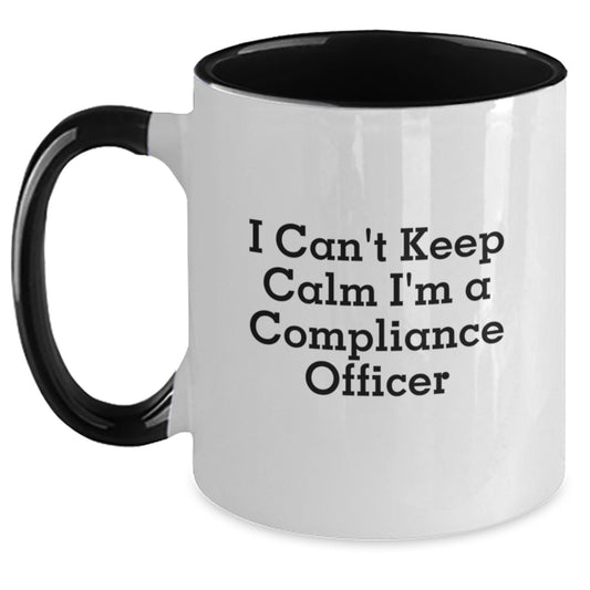 Funny Compliance Officer Gifts - I Can't Keep Calm I'm A Compliance Officer Two Tone Coffee Mugs for Men and Women Coworkers Christmas Unique Gifts - Main