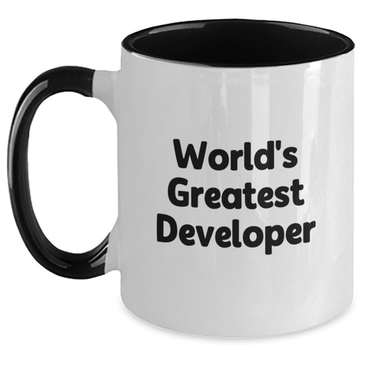 Funny Developer Gifts from Men - World's Greatest Two Tone Coffee Mug for Women, Coworkers, and Family on Mother's Day Unique Gifts - Main
