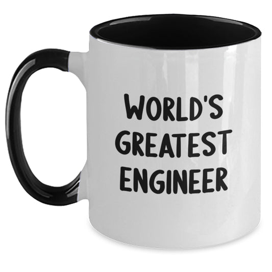 Funny World's Greatest Engineer Gifts for Engineer Friends and Family - Unique Two Tone Coffee Mug for Mother's Day - Main