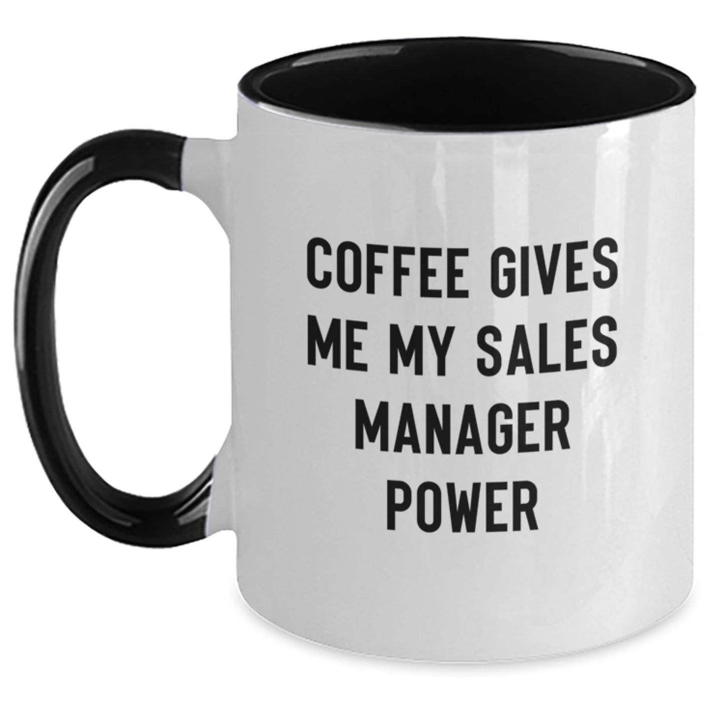 Funny Sales Manager Gifts from Men to Friends, Two Tone Coffee Mug, Coffee Gives Me My Sales Manager Power, Christmas Unique - Main
