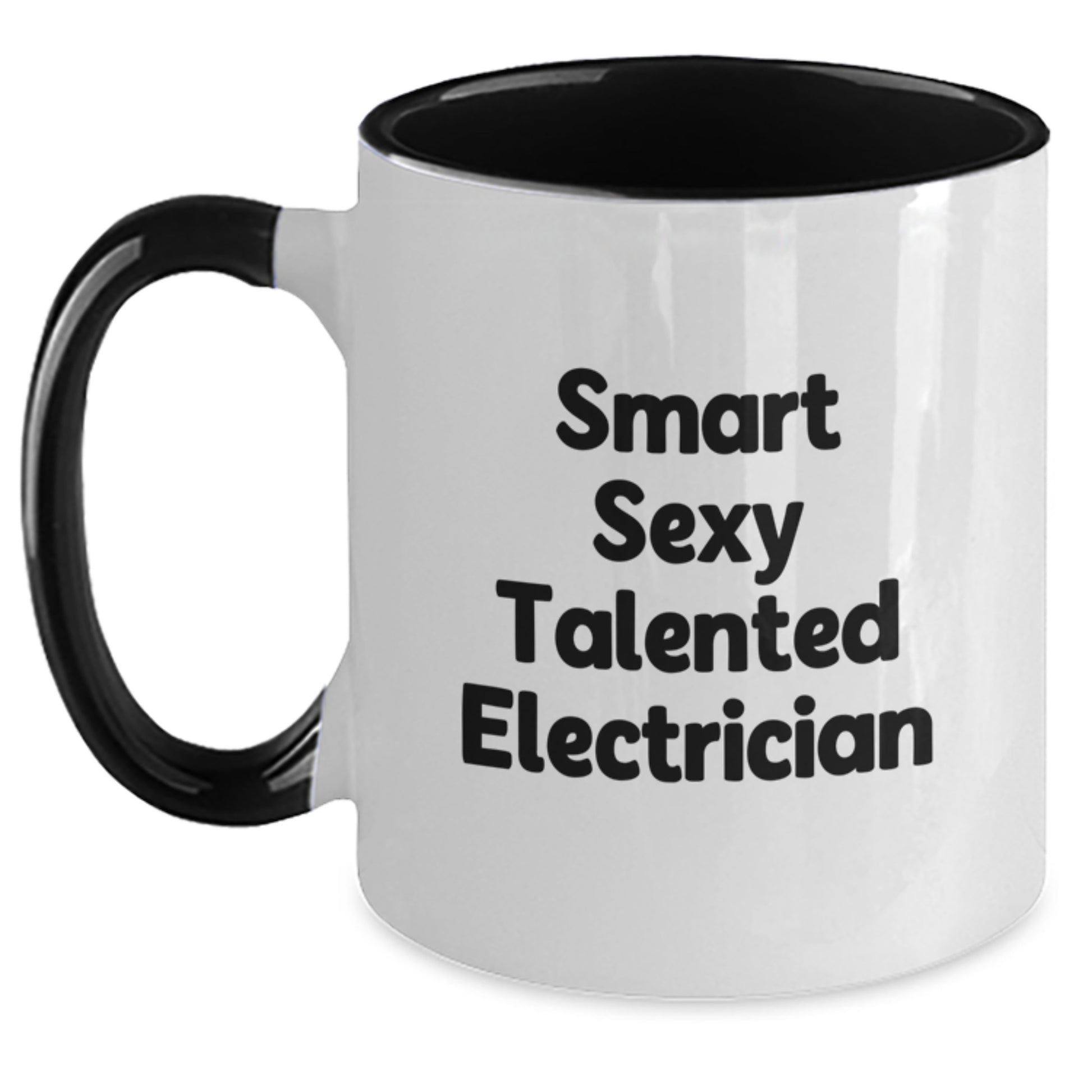 Funny Electrician Gifts from Friends for Men, Smart Sexy Talented Electrician Two Tone Coffee Mug, Graduation Unique Gifts - Main