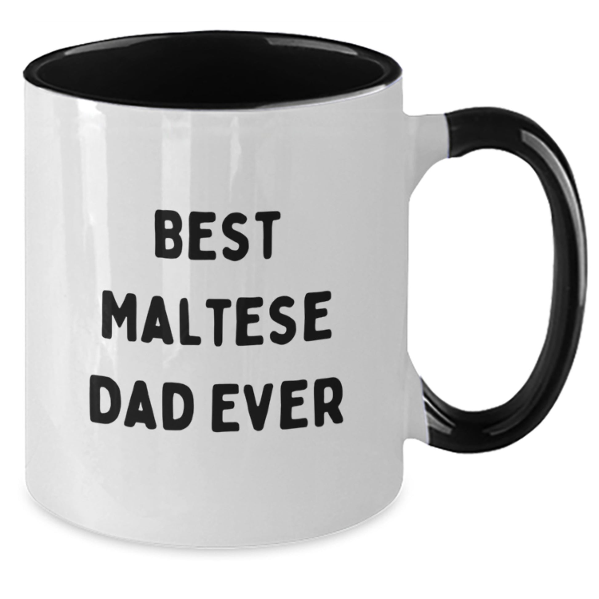 Maltese Dog Lovers Best Dad Ever Funny Two Tone Coffee Mug Gifts from Friends for Graduation - Additional