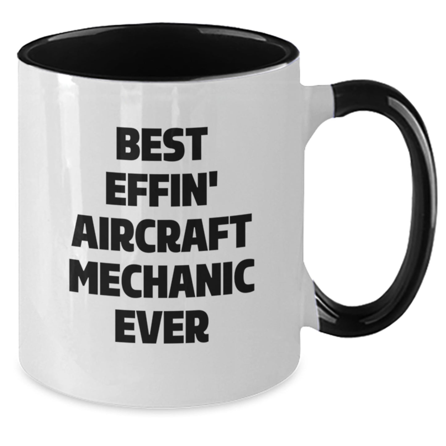 Funny Aircraft Mechanic Gifts for Men - Best Effin' Pilot Ever Two Tone Coffee Mug Black White Valentine's Gifts from Friends - Additional