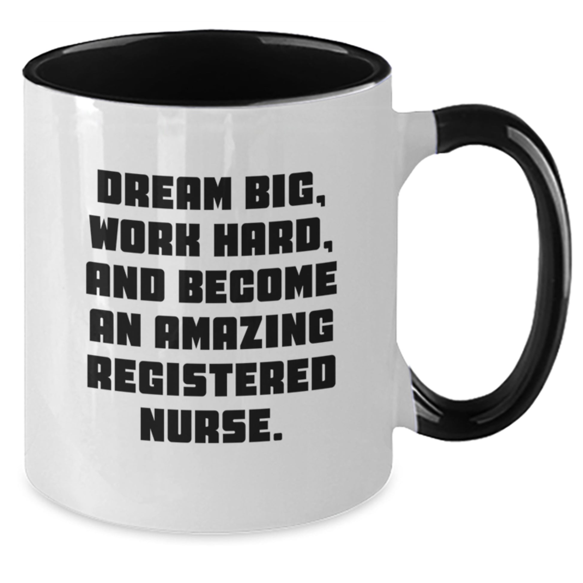Gifts for Registered Nurses, Funny 'Dream Big, Work Hard' Two Tone Coffee Mugs, Christmas Unique - Additional
