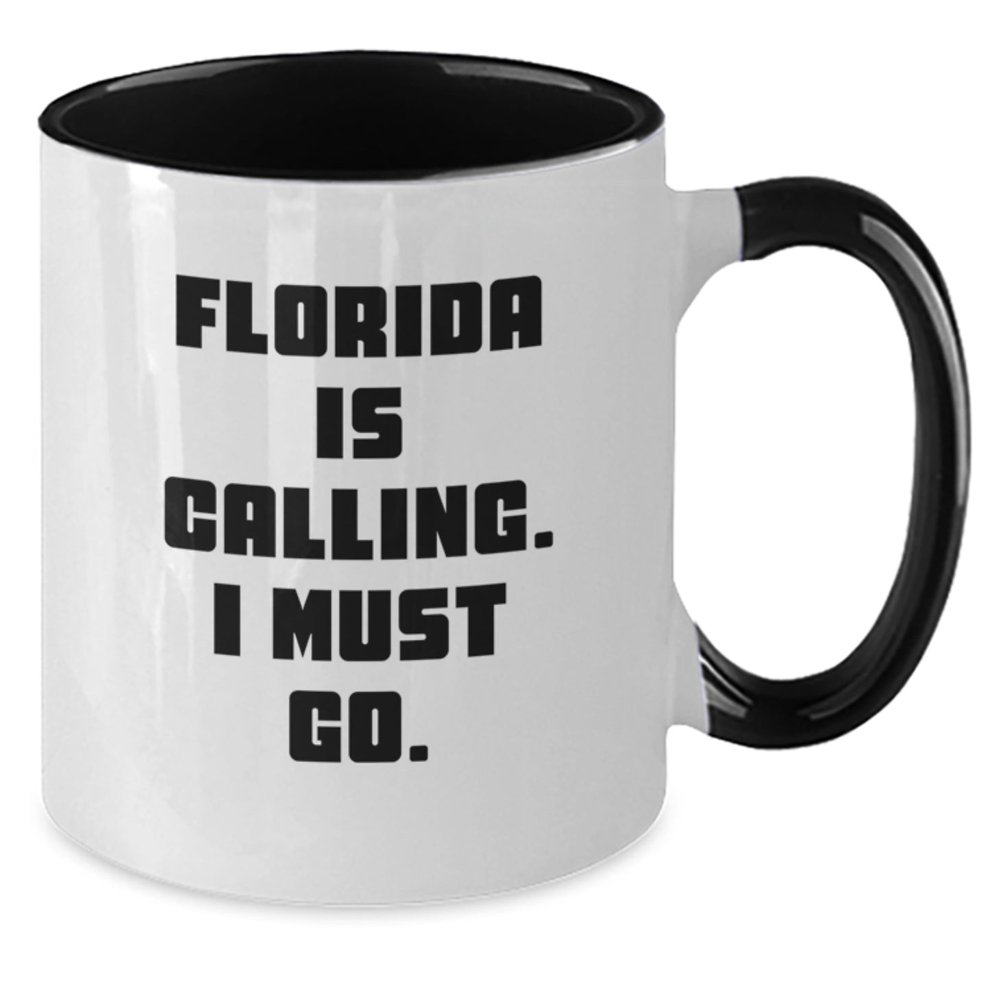 Florida Gifts from Friends to Family, Two Tone Coffee Mug with Funny Quote 'Florida Is Calling. I Must Go.' for Christmas - Additional