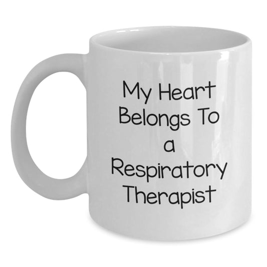 Funny Heart Belongs To A Respiratory Therapist Gifts for Christmas - White Coffee Mug - Main