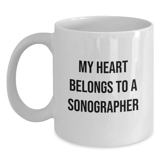 Funny Sonographer Gifts from Men to Women or Friends, White Coffee Mug for Christmas Unique Presents from Family to Sonographer - Main