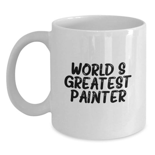 Funny World's Greatest Painter Gifts for Men, White Coffee Mug from Friends, Unique Graduation Celebration - Main
