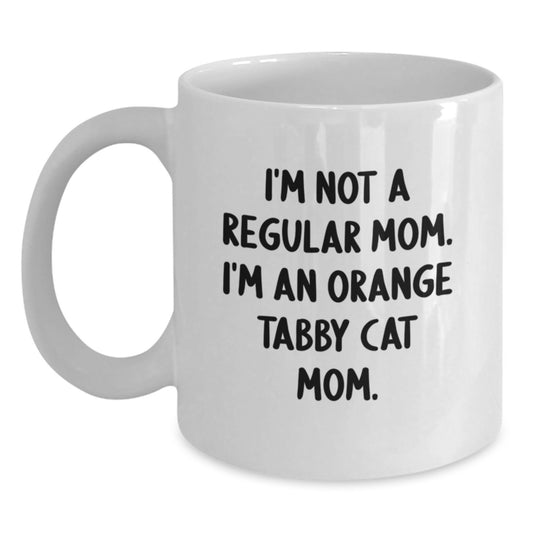 Funny Orange Tabby Cat Mom Gifts, White Coffee Mug for Orange Tabby Cat Enthusiasts, Gifts from Friends, Family, or Coworkers to Orange Tabby Cat Lovers, Graduation Unique Gifts - Main