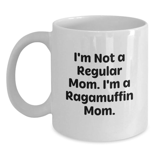 Ragamuffin Cat Mom White Coffee Mug, Funny Gifts from Friends for Ragamuffin Cat Lovers, Unique Graduation Gifts - Main