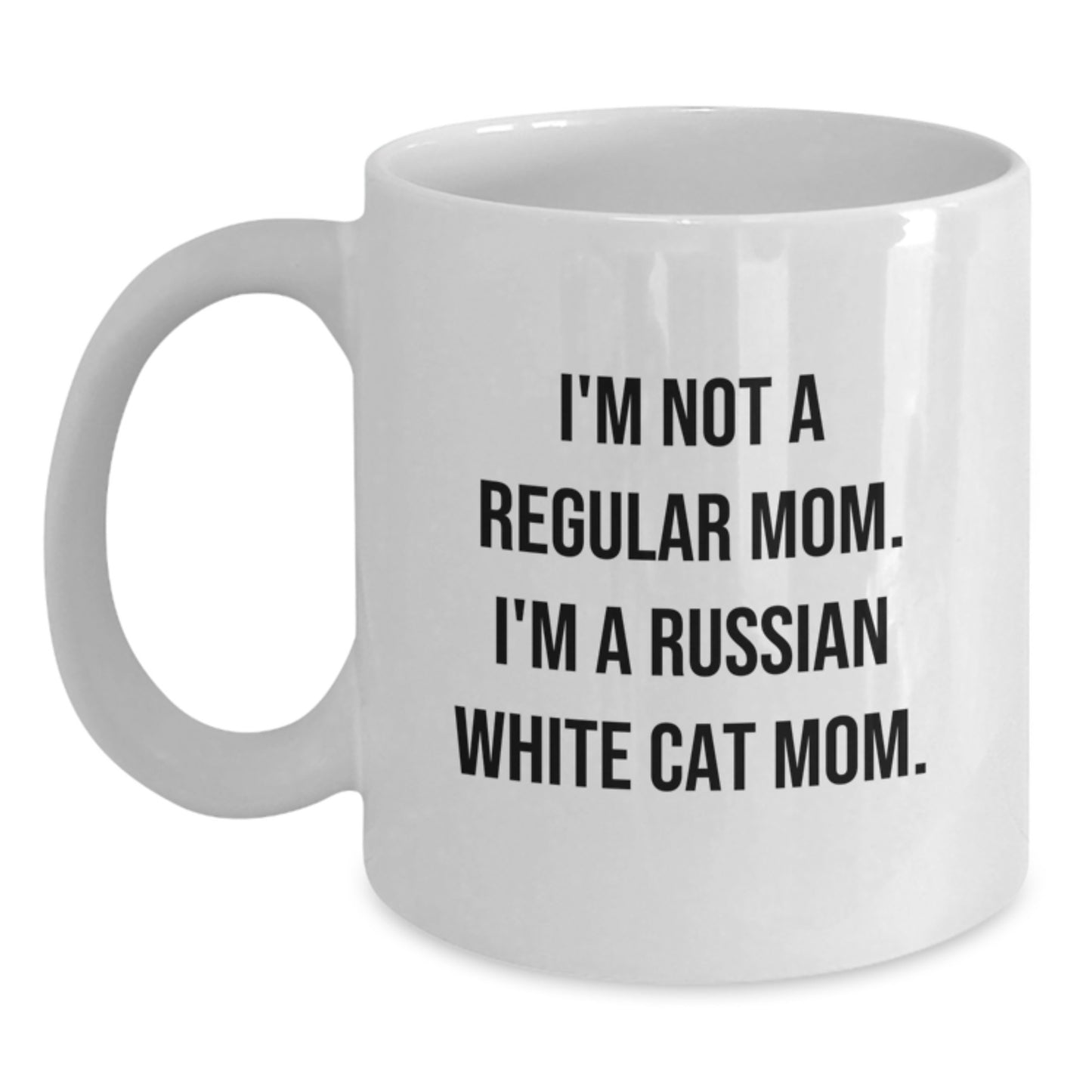 Funny Russian White Cat Mom Gifts from Mom for Russian White Cat Lover's Graduation Unique White Coffee Mug - Main