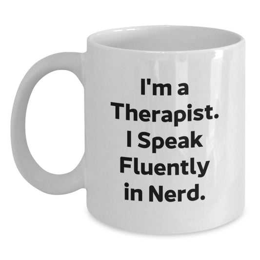 Funny Therapist Gifts from Friends, Unique White Coffee Mug for Therapist, Birthday Unique Gifts - Main