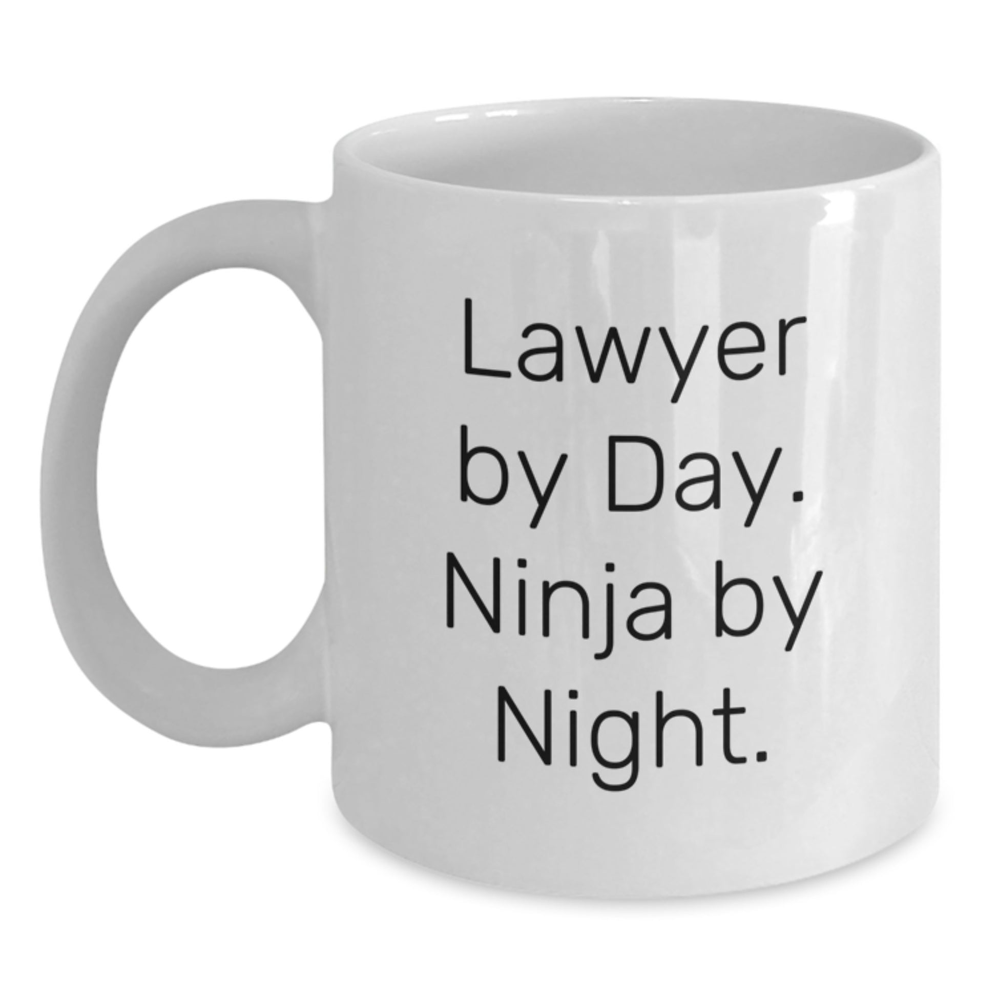 Lawyer Gifts from Friends, Unique Lawyer White Coffee Mug for Men, 'Lawyer By Day. Ninja By Night.' Inspirational Quote, Graduation Unique Gifts - Main