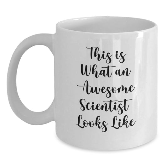 Funny Scientist Gifts for Him - White Coffee Mug with This Is What An Awesome Scientist Looks Like Quote, Gifts from Friends and Family, Birthday Unique Presents - Main
