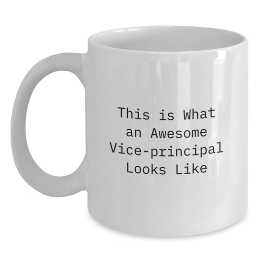 Funny Vice-principal Gifts from Friends - White Coffee Mug with Quote 'This Is What An Awesome Vice-principal Looks Like' for Graduation, Vice-principal Appreciation, and White Coffee Mug Collection - Main