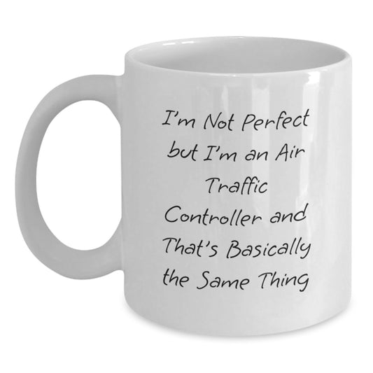 Funny Air Traffic Controller Gifts from Men to Air Traffic Controller Friends, Unique White Coffee Mug for Graduation - Main