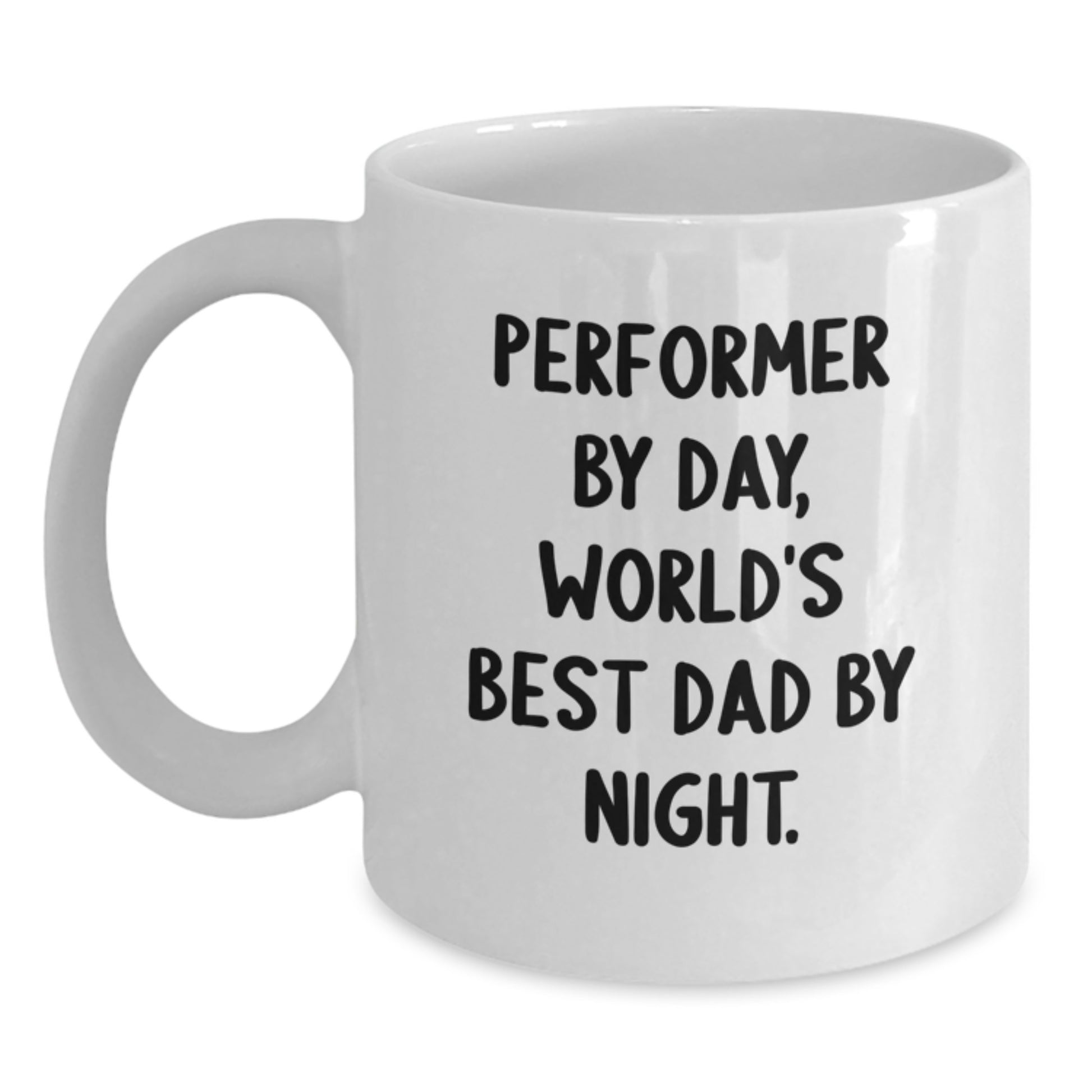 Performer Gifts from Friends for World's Best Dad, Funny White Coffee Mug for Graduation - Main