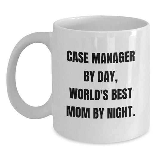Funny Case Manager Gifts for Him, Unique White Coffee Mug, Christmas Unique Gifts from Dad to Case Manager Son - Main