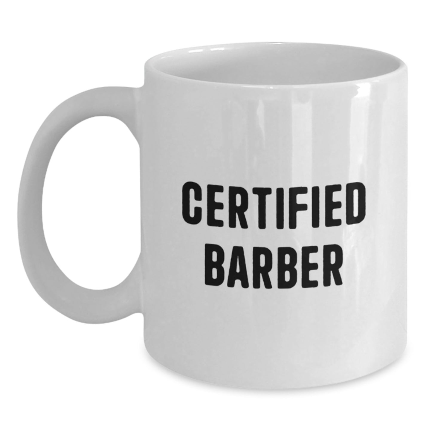 Funny Barber Gifts from Friends for Certified Barber Christmas Unique Presents White Coffee Mug - Main