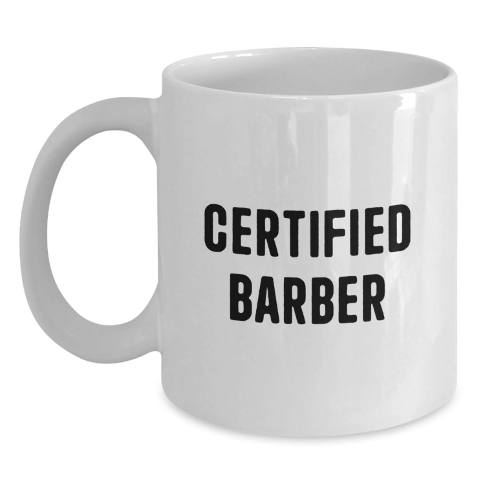 Funny Barber Gifts from Friends for Certified Barber Christmas Unique Presents White Coffee Mug - Main