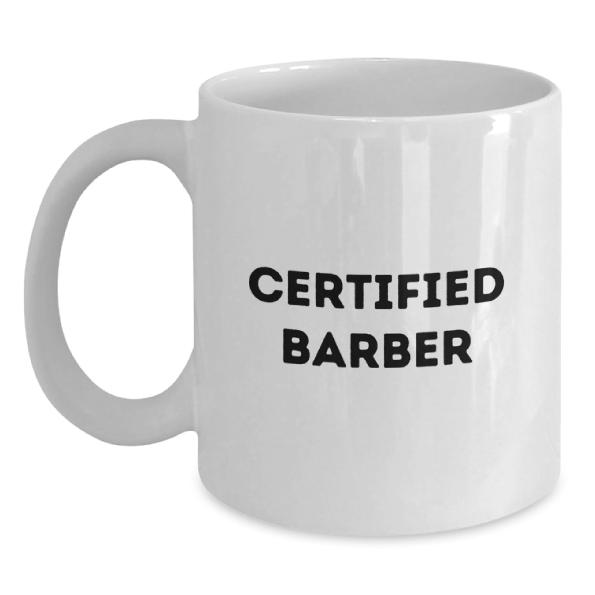 Funny Certified Barber Gifts from Men for Valentine's Unique White Coffee Mug - Main