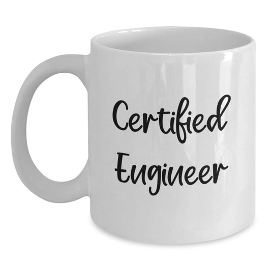 Funny Engineer Gifts for Men from Friends - White Coffee Mug, 11oz or 15oz Capacity, Ceramic, Microwave and Dishwasher Safe, Graduation Unique Gifts - Main