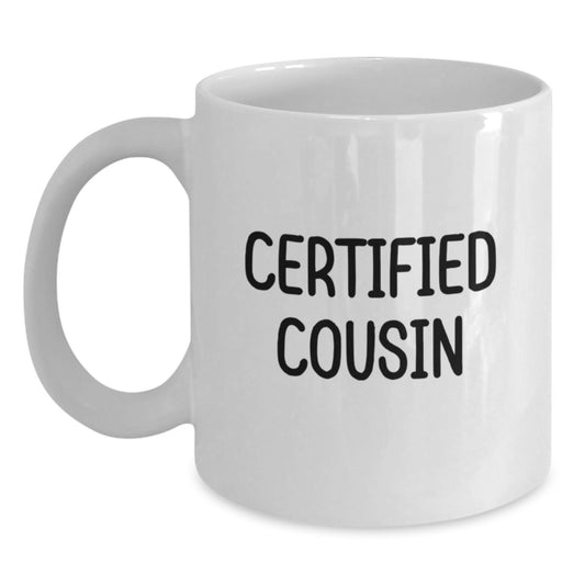 Funny Cousin Gifts, White Coffee Mug with 'Cousin is the Best' Quote, Gifts from Family for Cousin Men Women Friends - Main