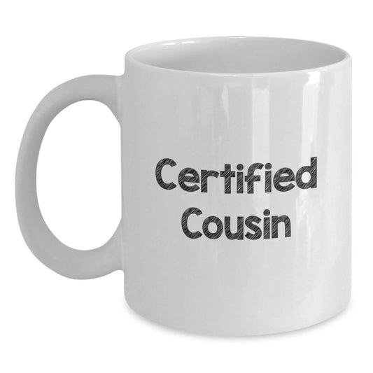 Funny Cousin Gifts from Family, White Coffee Mug for Cousin, 'Cousin is My Favorite Relative' Quote, Unique Christmas Unique Gifts for Cousin - Main