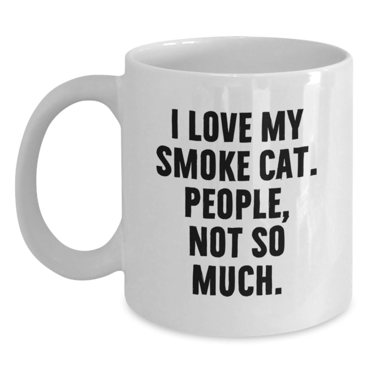 Funny Smoke Cat Gifts from Friends, White Coffee Mug for Birthday, Smoke Cat Lovers, Unique - Main