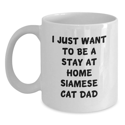 Funny Siamese Cat Dad Gifts, White Coffee Mug for Men, Gifts from Family, Perfect Birthday Unique Gifts for Siamese Cat Lovers - Main