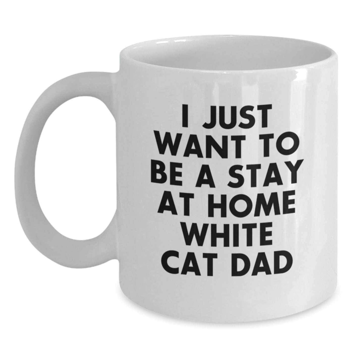 Funny White Cat Dad, Valentine's Unique Gifts for White Cat Lovers, White Coffee Mug Gifts from Men to Women - Main