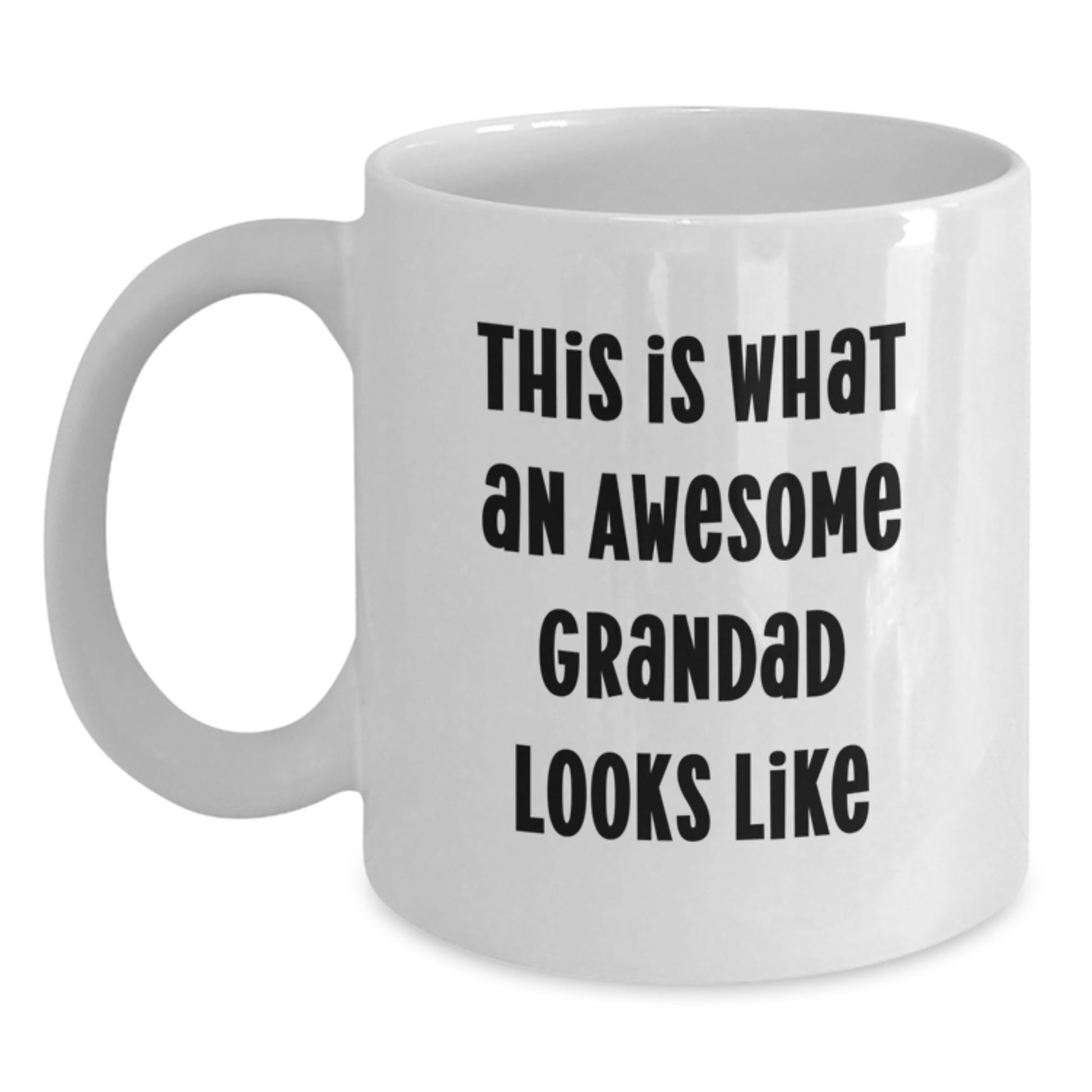 Funny Gifts for Grandad from Grandchildren Christmas Unique White Coffee Mugs, Grandad White Coffee Mug This Is What An Awesome Grandad Looks Like - Main