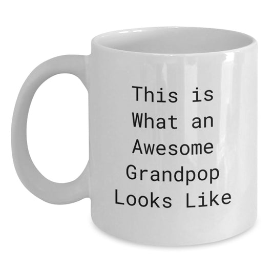 Funny Grandpop Gifts, Unique White Coffee Mug, This Is What An Awesome Grandpop Looks Like - Valentine's Unique Gifts from Family to Grandpop - Main