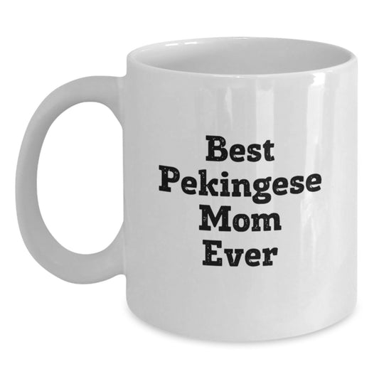 Funny Pekingese Dog Mom Gifts for Her, White Coffee Mug from Friends, Unique Valentine's Unique - Main