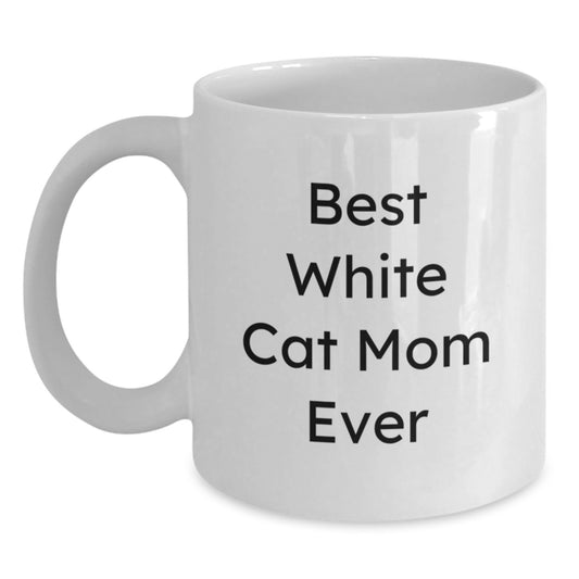 Funny White Cat White Coffee Mug Gifts from Friends and Family for Birthday Unique Presents - Main