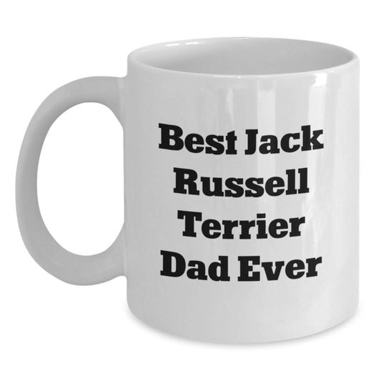 Funny Jack Russell Terrier Dad Gifts from Men to Best Dad Ever, White Coffee Mug for Graduation - Main