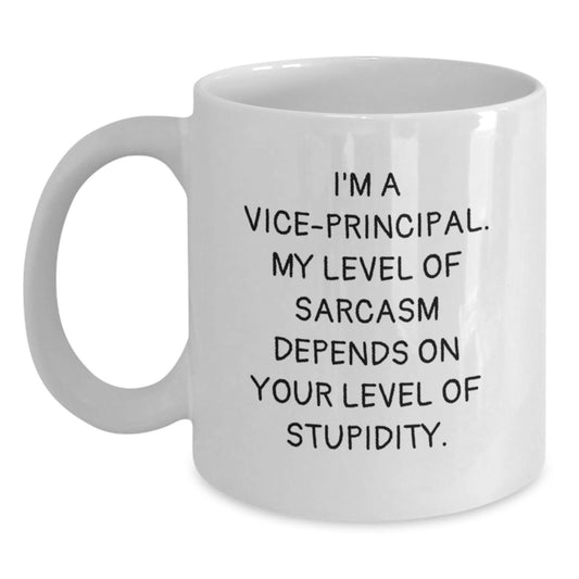 Funny Vice-principal Gifts from Friends - White Coffee Mug, Sarcasm Christmas Unique Gifts for Vice-principal, Men, Women - Main