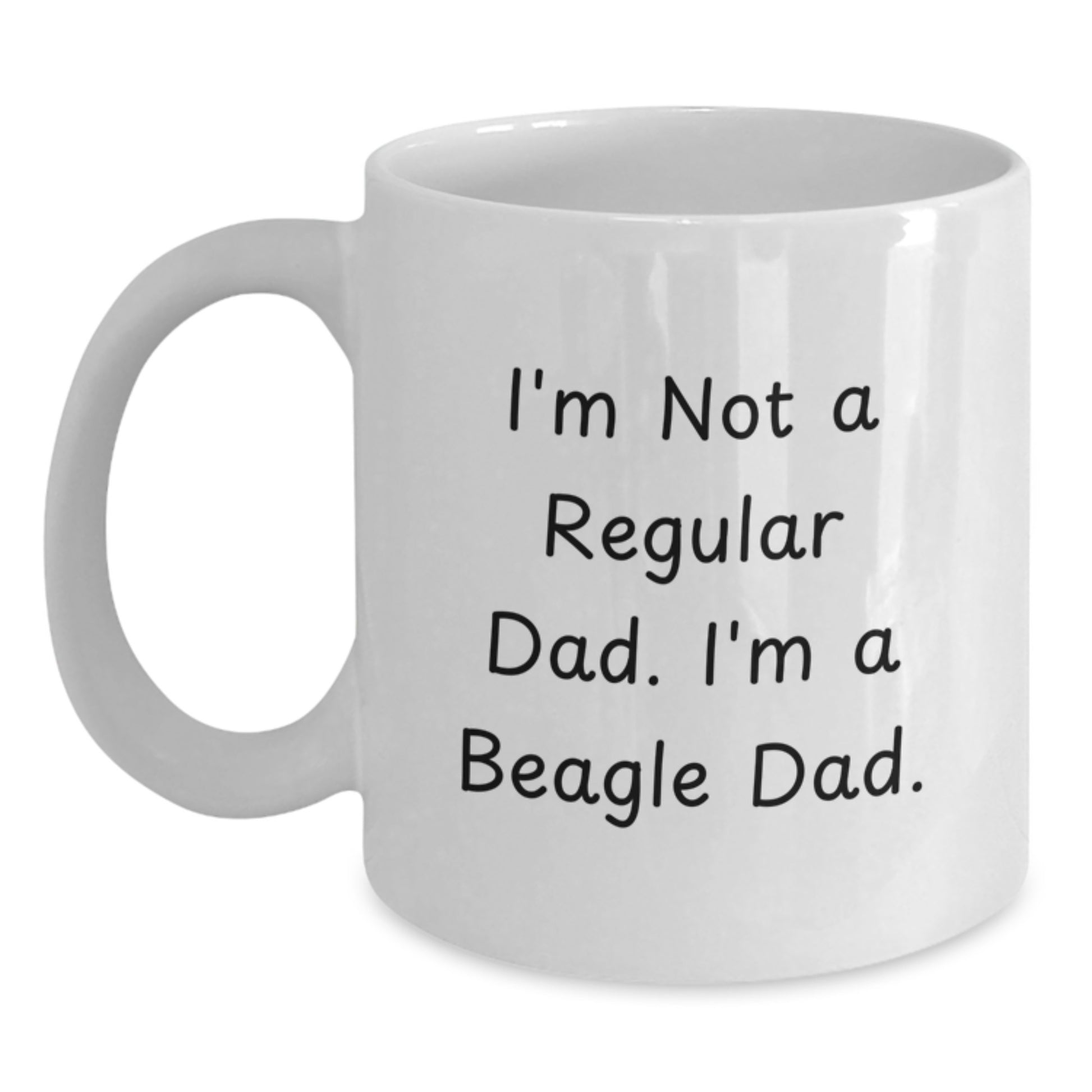 Funny Beagle Dad Gifts for Him from Family, Unique White Coffee Mug for Graduation - Main
