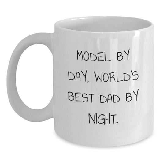 Funny Model By Day White Coffee Mug Gifts for Model from Friends, Christmas Unique Gifts for Men, 11oz or 15oz Ceramic Mug, Funny Quote - Main