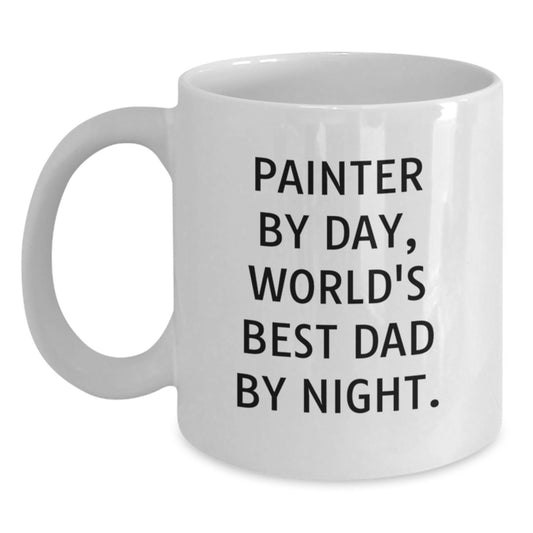 Painter's Brush with Creativity, Funny Giftable White Coffee Mug for Dad, Gifts from Men to Painter, Gifts for Birthday - Main