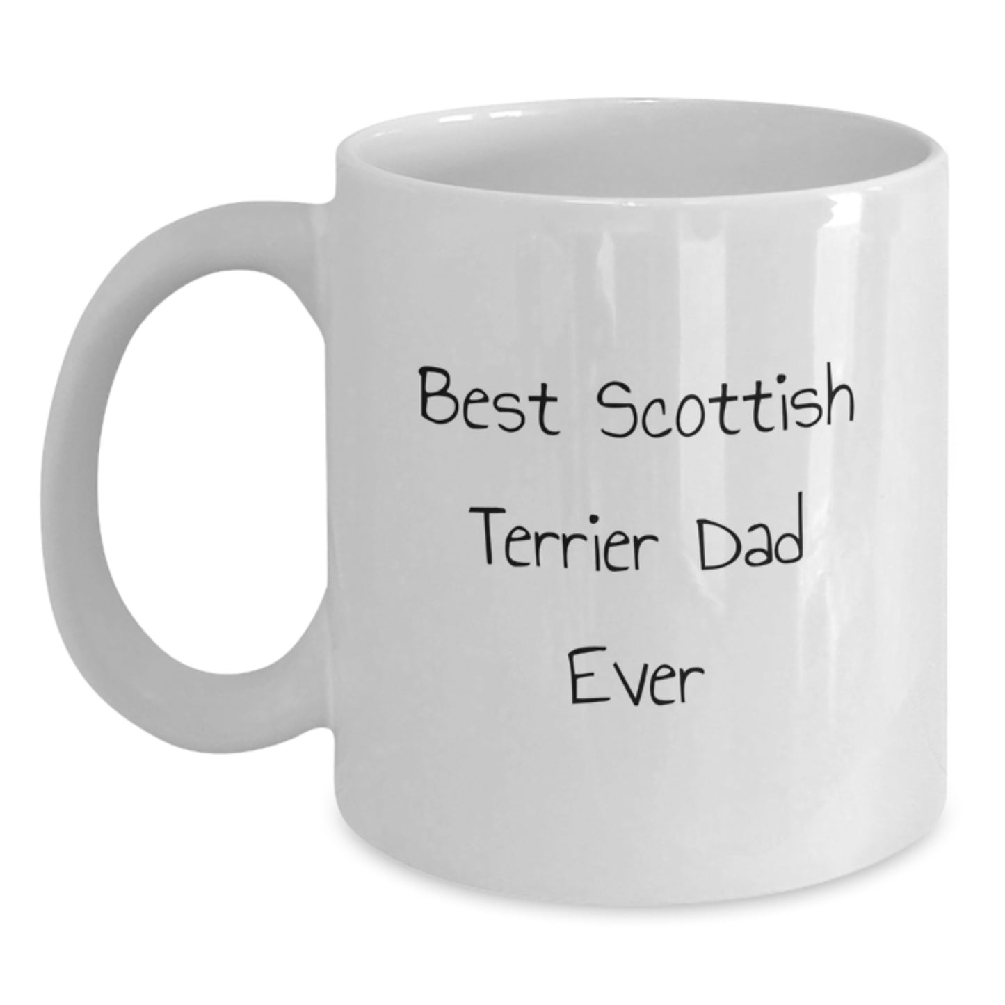 Funny Scottish Terrier Dad Ever Gifts for Men from Friends on Birthday Unique White Coffee Mug - Main