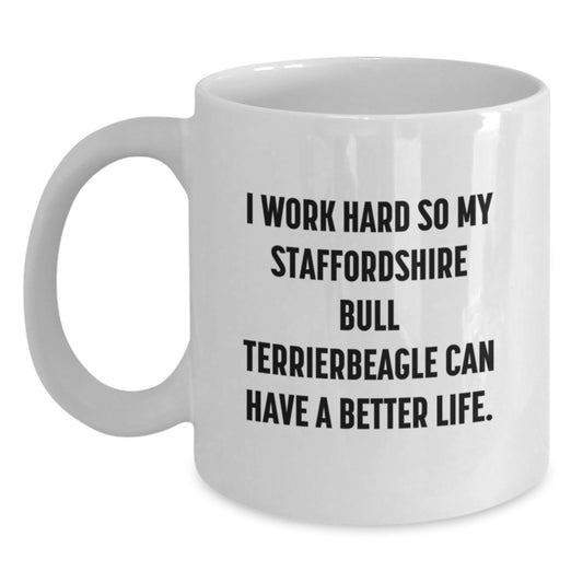 Staffordshire Bull Terrier Dog Lovers Gifts from Friends and Family - Inspirational Quote for Him/Her on Graduation Unique Gifts from White Coffee Mug - Main