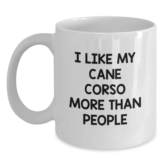 Cute Cane Corso Dog Lovers Gift Ideas Funny White Coffee Mug, Gifts from Friends for Cane Corso Dog Owners Birthday Unique - Main