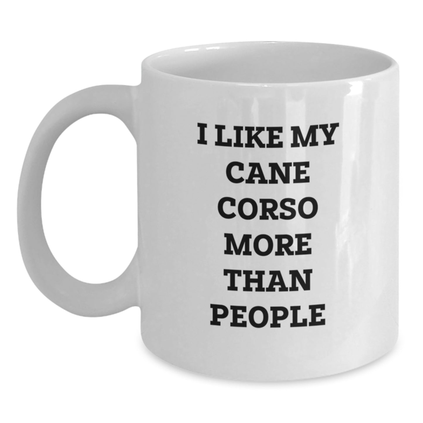 Funny Cane Corso Dog Gifts for Men - I Like My Cane Corso More Than People White Coffee Mugs, Birthday Unique Gifts from Friends - Main