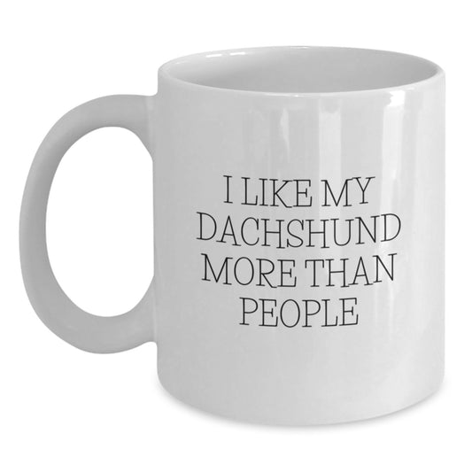 Funny Dachshund Dog Gifts for Men from Friends, Birthday Unique Gifts for Dachshund Dog Lovers, White Coffee Mug - Main