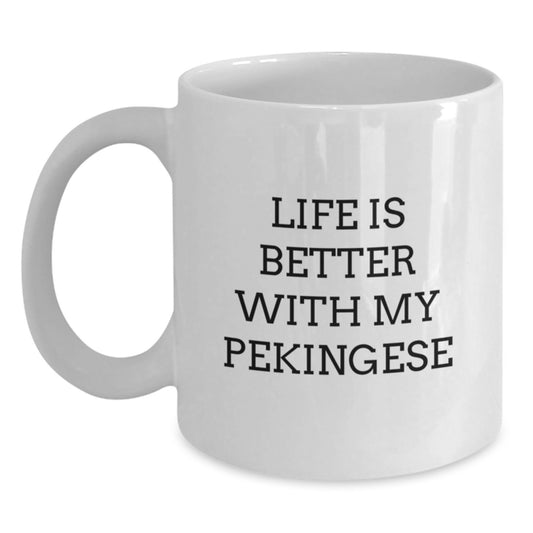 Pekingese Dog Lovers Funny White Coffee Mug Gifts from Family Friends Birthday Unique Presents - Main