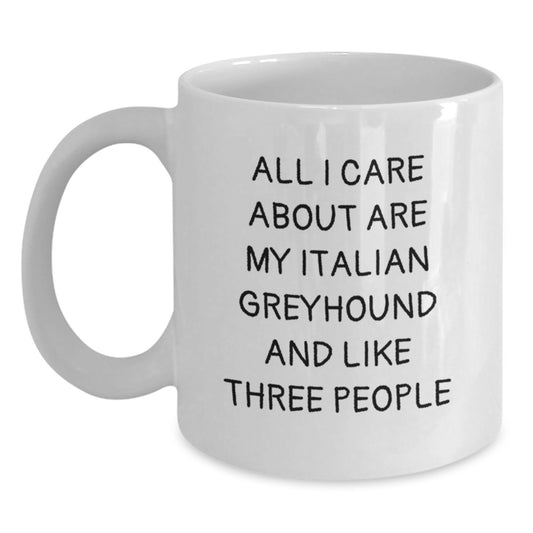 Italian Greyhound Dog Lover's Funny White Coffee Mug Gifts from Friends for Birthday - Main