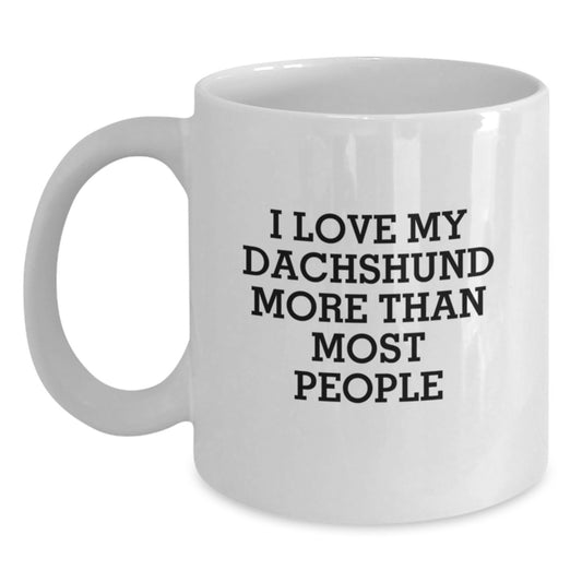 Funny Dachshund Dog White Coffee Mug Gifts for Men, Gifts from Family, Birthday Unique - Main
